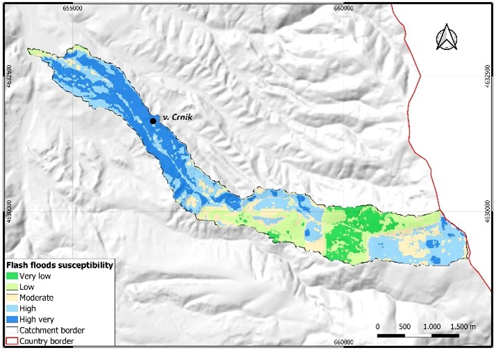 Figure 9. Flash floods susceptibility map.